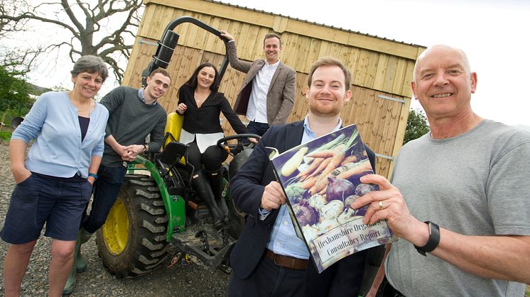 Business Clinic students with clients Hexham Organics