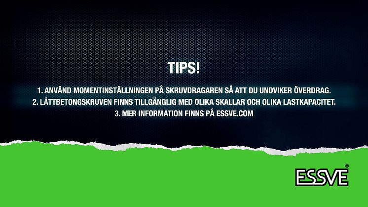 ESSVE Lättbetongskruv 