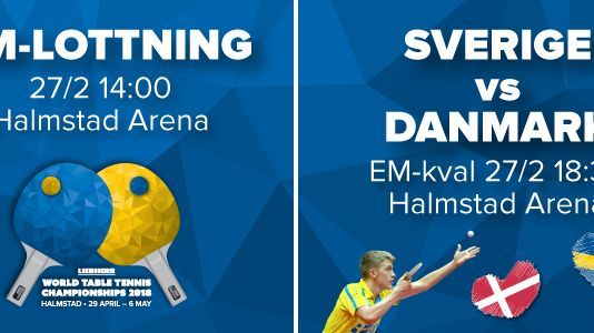Lottning bordtennis-VM & EM-kval Sverige-Danmark 