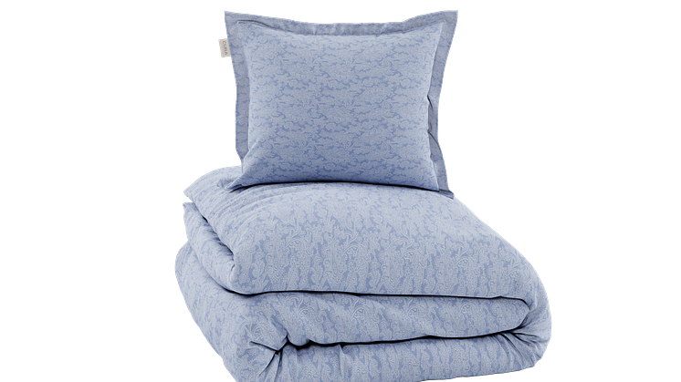 CURA Satina Duvet Cover + Pillowcase Paisley Zen blue