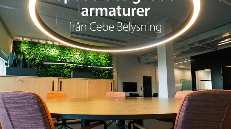 Specialdesignade armaturer från Cebe Belysning till Fastpartners nya regionkontor