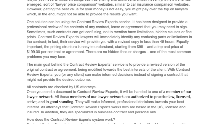 Contract Review Experts Completed Its US Expansion 