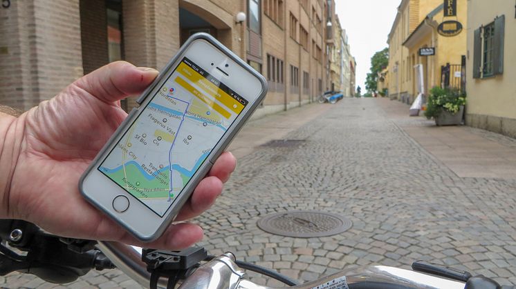 I appen Cykelstaden kan du se om det finns några hinder eller avstängningar längs din cykelväg.  Bild: Trafikkontoret Göteborgs Stad