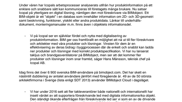 Icopal effektiviserar sitt informationsflöde mot föreskrivare
