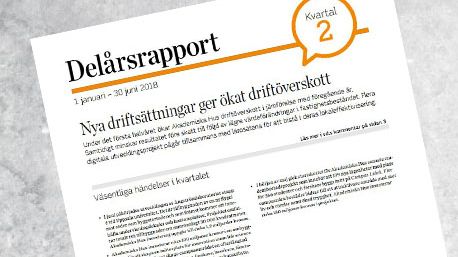 Akademiska Hus delårsrapport 1 januari – 30 juni 2018