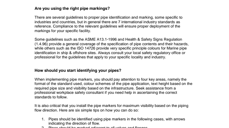 Importance of Pipe Markers and Identification