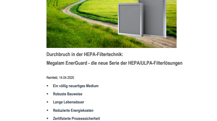 Camfil stellt neueste Entwicklung der HEPA-Reinraumfiltration vor