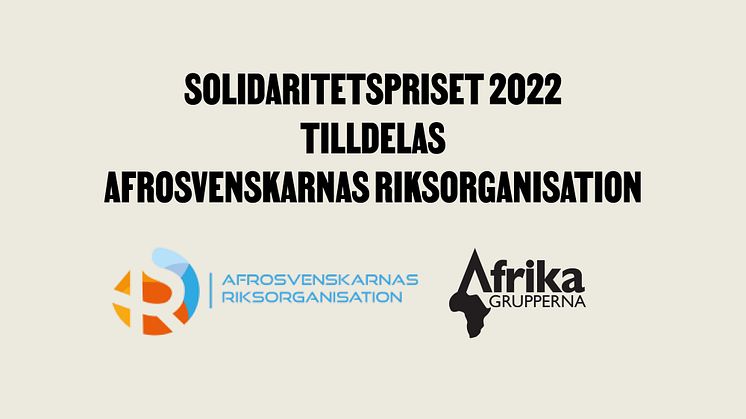 Afrikagruppernas Solidaritetspris 2022 till Afrosvenskarnas Riksorganisation 