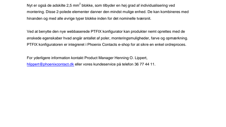 Konfigurer dine Push-in fordelerblokke individuelt