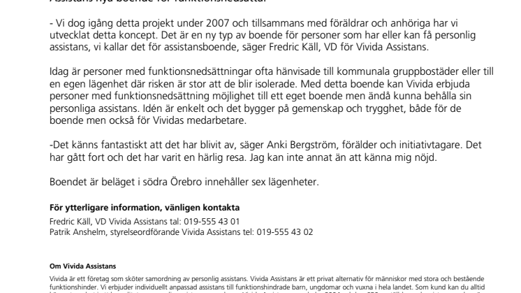 Inflyttning i Sveriges första privata assistansboende