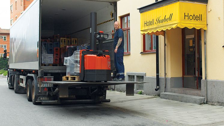 Staplare på lastbil