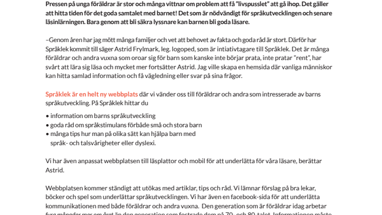 Att kunna lyssna är grunden för att lära sig läsa