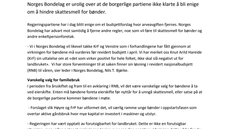 Uforutsigbar skatteeffekt