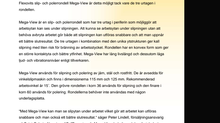 Slip- och polerrondell med synbar slipning