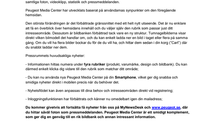 Nya Peugeot Media Center – snabbare, enklare och mobilt