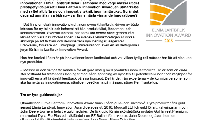 Var finns lantbrukets bästa innovationer?