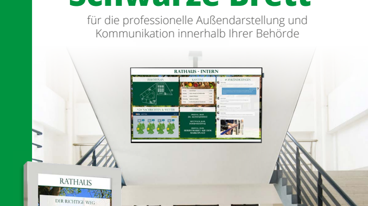 Flyer über das Digitale Schwarze Brett in Unternehmen und Behörden