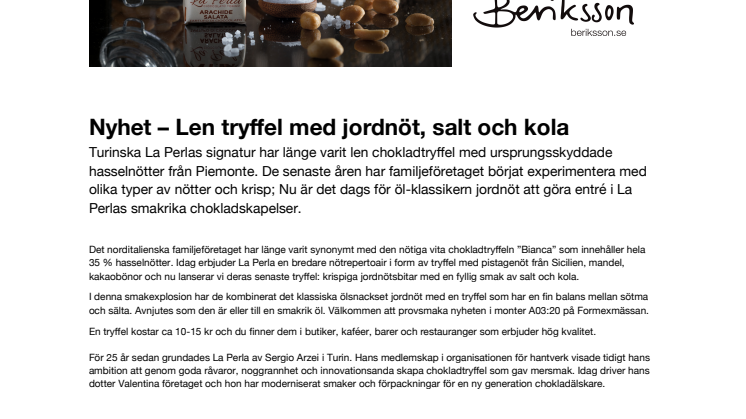 Nyhet – Len tryffel med jordnöt, salt och kola