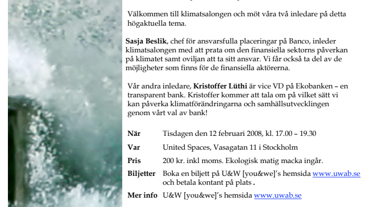 Klimatsalong: om pengar och klimat