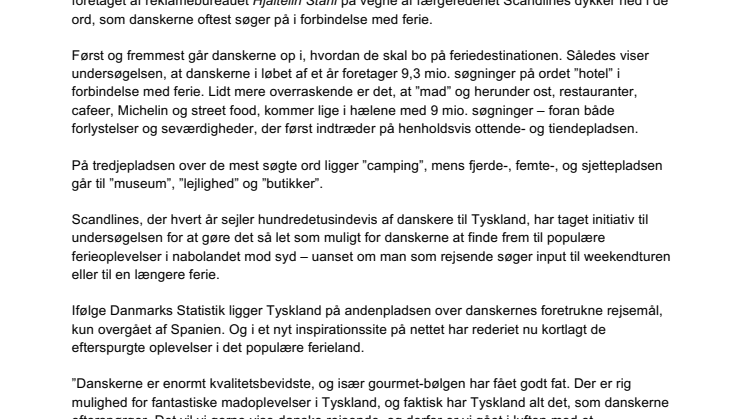Danskerne vil spise sig til god ferie