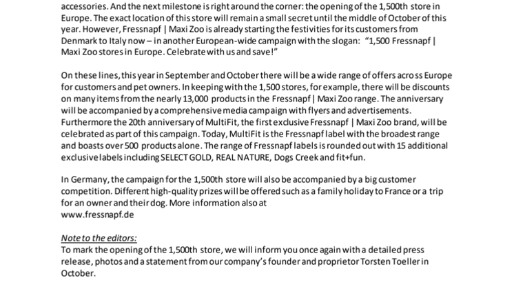 English Version of Press Release regarding the campaign