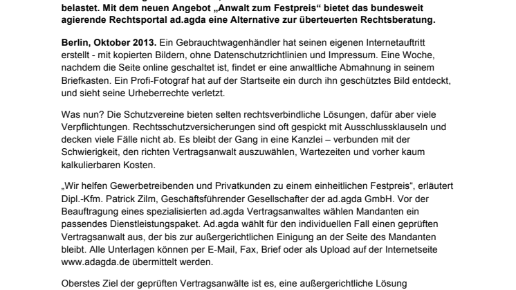 Anwalt zum Festpreis - bundesweit!