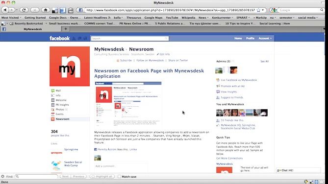 This is how you implement your Mynewsdesk newsroom on Facebook