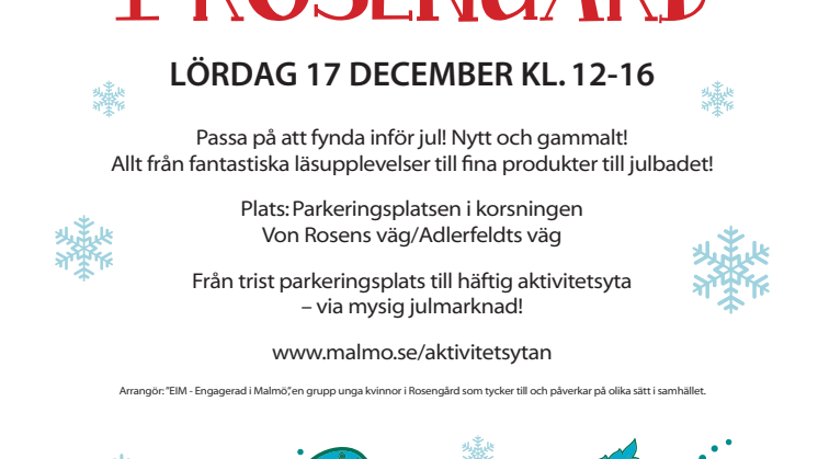 Parkeringsplats förvandlas till mysig julmarknad i Rosengård den 17 december