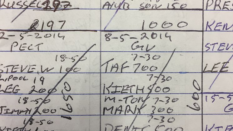 A page from the Sparkly silver dealer book that helped HMRC prosecute Iqbal Haji and his customers