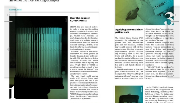 Isansys Lifecare has been named as one of the top 10 healthcare innovators in the fight against Covid-19