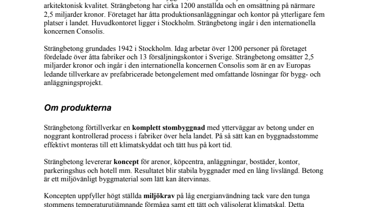 Fakta om Strängbetong