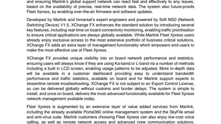 New XChange FX delivers unique capabilities for Fleet Xpress users