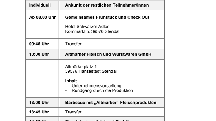 Recherchereise Ernährungswirtschaft