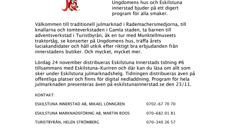 Eskilstuna Julmarknad 1-2 december