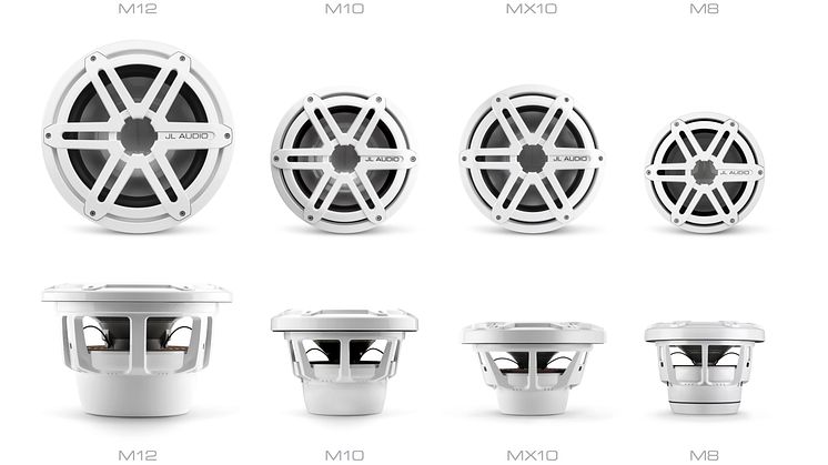 High res image - JL Audio Marine Europe - M-Series Subwoofer size range