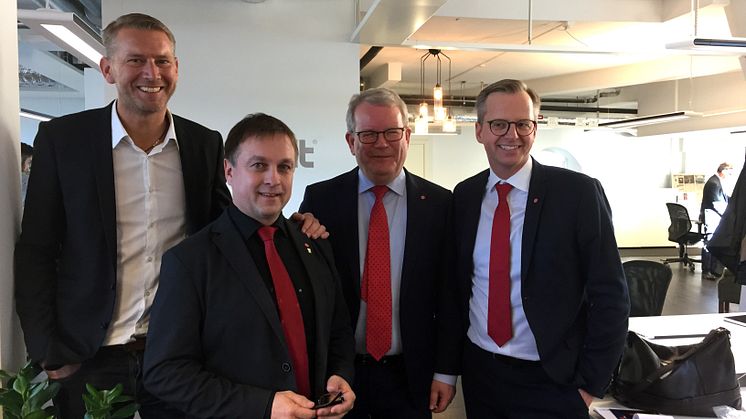 Bild från Northvolts presskonferens 19 oktober 2017