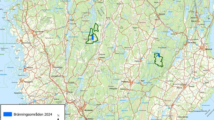 Översiktkarta naturreservaten i Kynnefjäll och Kroppefjäll