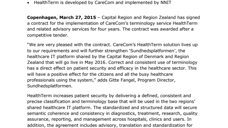 Danish Regions choose HealthTerm terminology service for EPIC-based healthcare platform