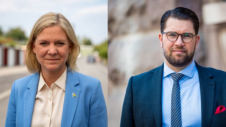 Svenska folket vill ta en öl med Magdalena Andersson eller Jimmie Åkesson (pressbilder: Mathias Hansson & Sverigedemokraterna)