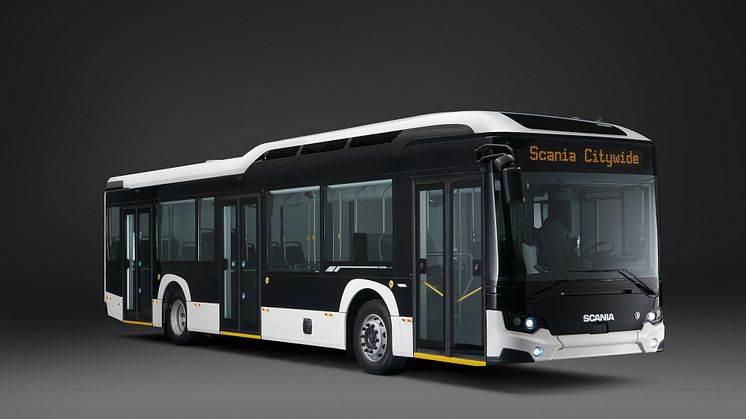 Er führt die neue Scania Bus-Baureihe für den Stadt- und Vorortverkehr an: der neue batterieelektrische Scania Citywide (Scania Citywide BEV).
