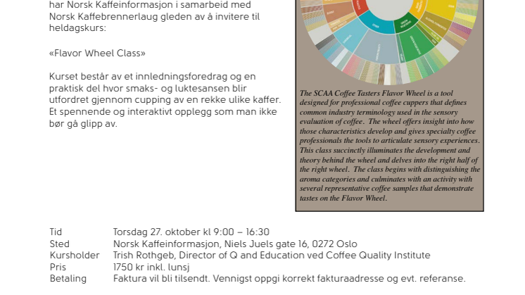 Kurs: The Flavor Wheel – Smakshjulet