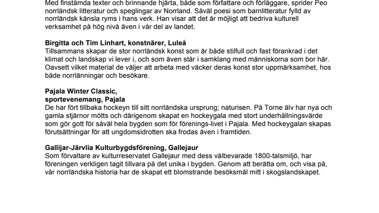 Nominerade till Norrmejerier-stipendiet 2012