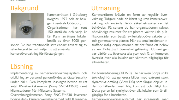 PDF - Fallstudie av kameraövervakning: Kammarrätten i Göteborg