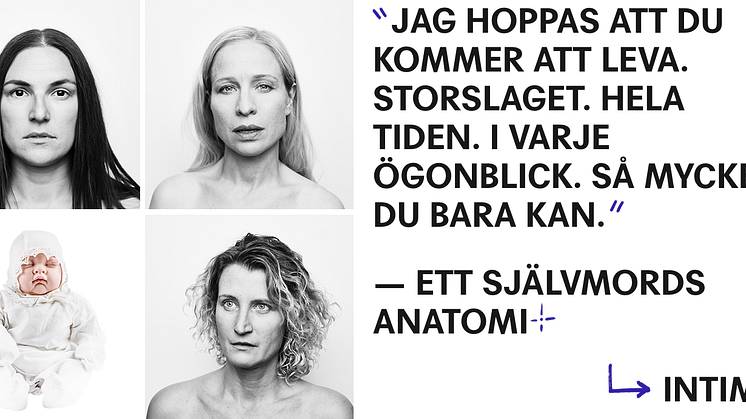 Ett självmords anatomi av Alice Birch, i regi av Suzanne Osten, får Sverigepremiär på Intiman den 15 februari.
