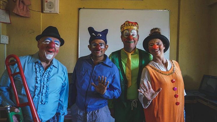 Artisterna Kim, Rupesh, Björn och Suzanne i Indien 2016.