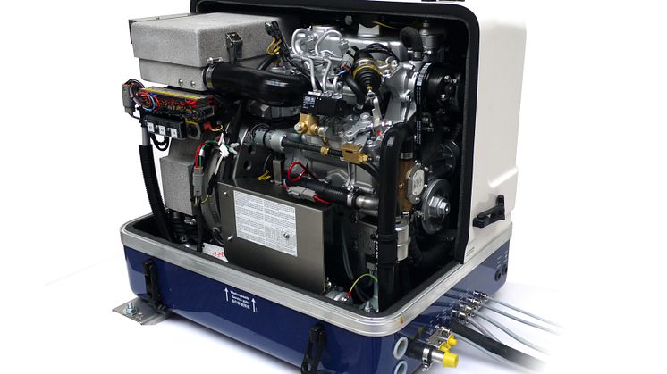 Hi-res image - Fischer Panda UK - Fischer Panda AGT 13kW, 48-volt generator helps charge the battery bank on barge Sacred