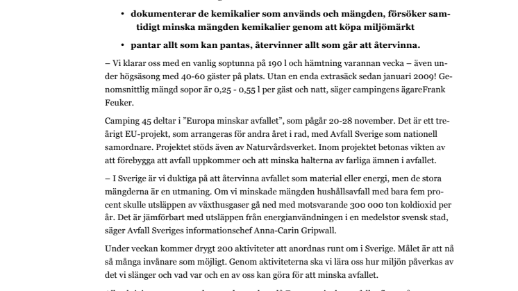 Camping med ett minimum av avfall