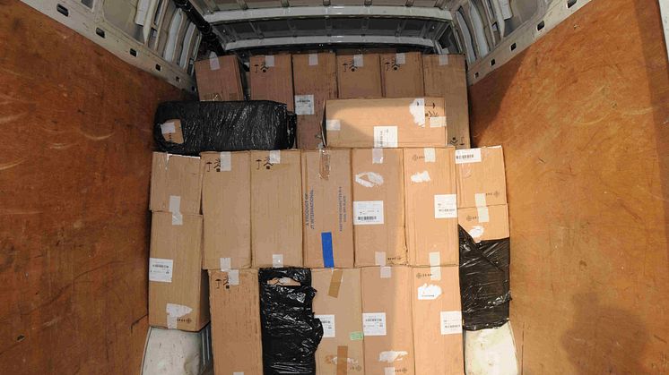 Op Gloaming cigarettes seized in van NW12/15 Van driver jailed for tobacco fraud