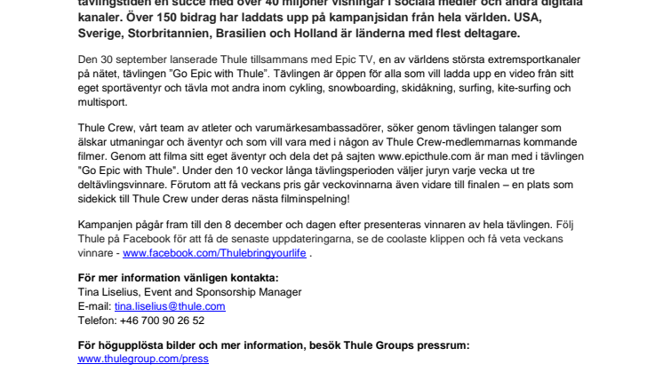 Succé för Go Epic with Thule med Thule Crew