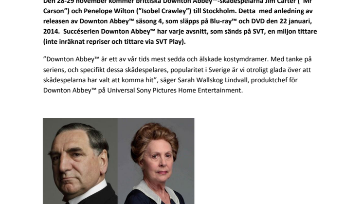 Downton Abbey™-skådespelare på Stockholmsbesök